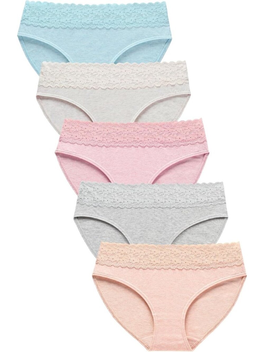 Cotton Lace Bikini Panties for Women - 5-Pack Comfortable & Stylish Underwear